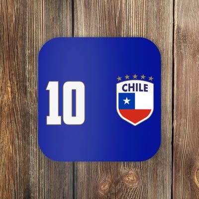 Chile Flag Shield Logo Futbol Soccer World Cup Coaster