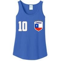 Chile Flag Shield Logo Futbol Soccer World Cup Ladies Essential Tank