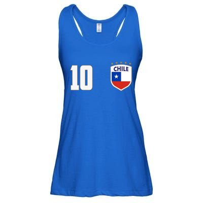 Chile Flag Shield Logo Futbol Soccer World Cup Ladies Essential Flowy Tank