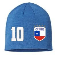 Chile Flag Shield Logo Futbol Soccer World Cup Sustainable Beanie