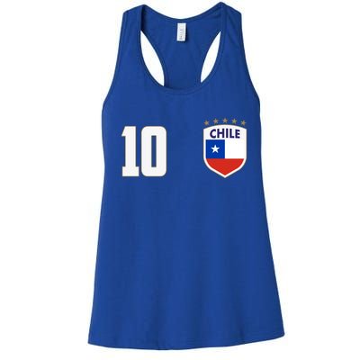 Chile Flag Shield Logo Futbol Soccer World Cup Women's Racerback Tank