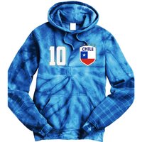 Chile Flag Shield Logo Futbol Soccer World Cup Tie Dye Hoodie