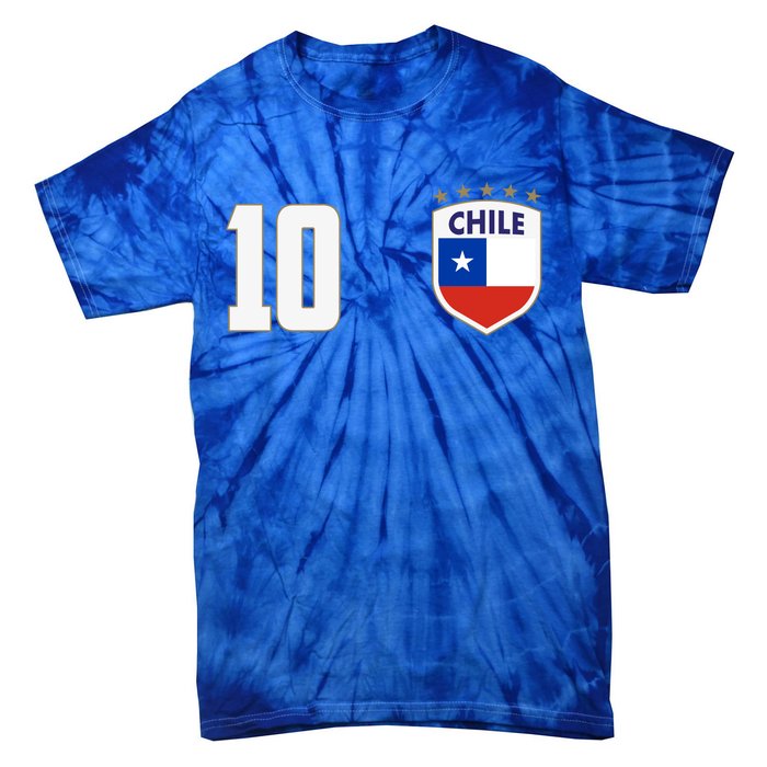 Chile Flag Shield Logo Futbol Soccer World Cup Tie-Dye T-Shirt