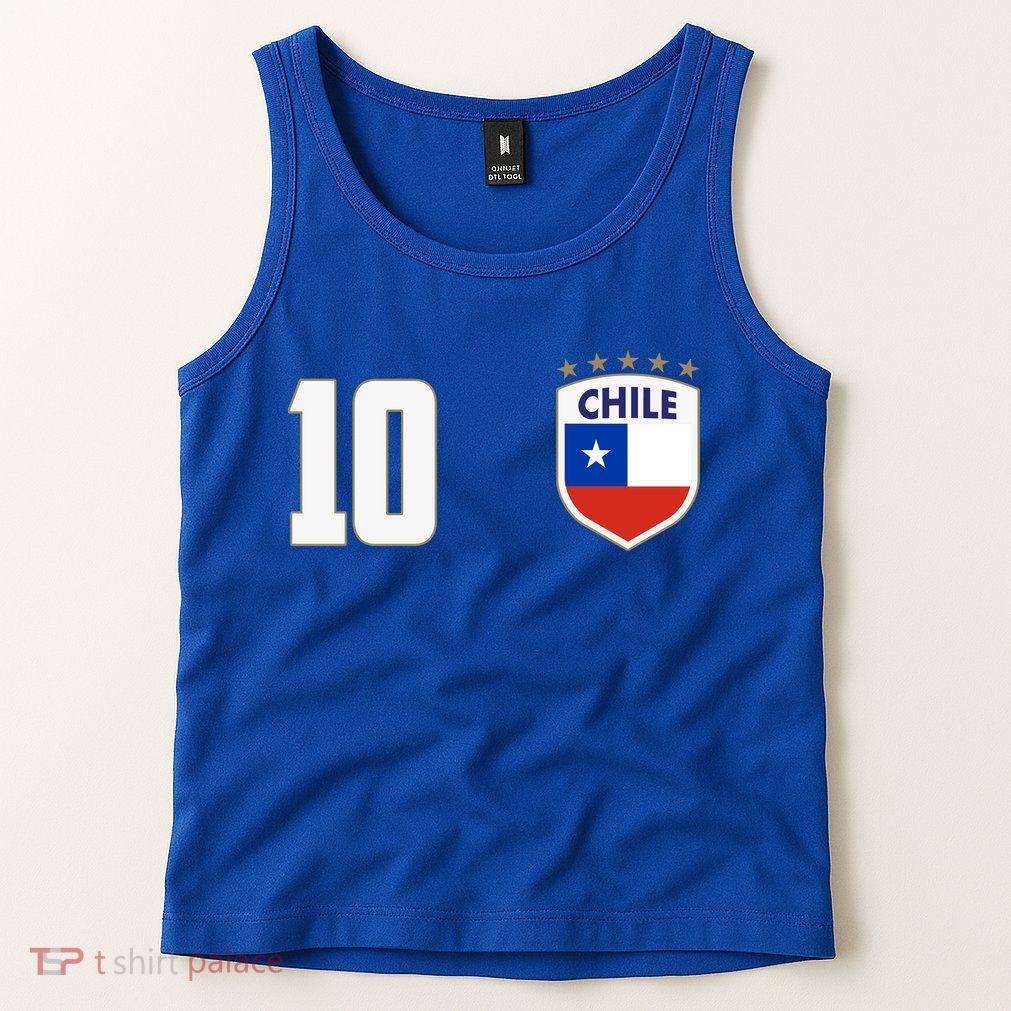Chile Flag Shield Logo Futbol Soccer World Cup Tank Top