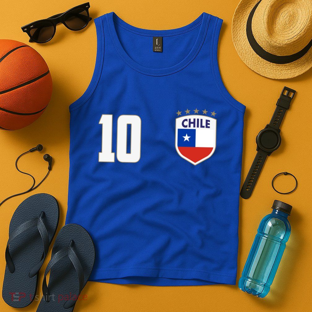 Chile Flag Shield Logo Futbol Soccer World Cup Tank Top