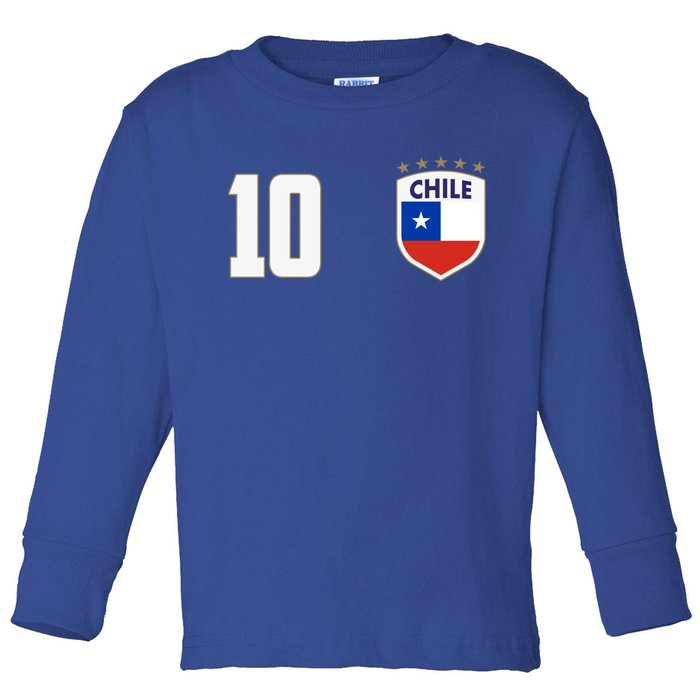 Chile Flag Shield Logo Futbol Soccer World Cup Toddler Long Sleeve Shirt