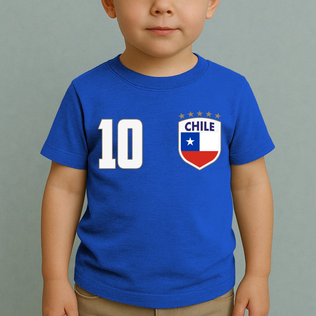 Chile Flag Shield Logo Futbol Soccer World Cup Toddler T-Shirt