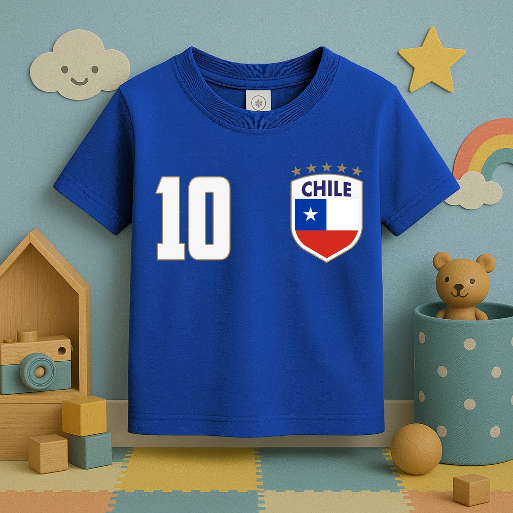 Chile Flag Shield Logo Futbol Soccer World Cup Toddler T-Shirt