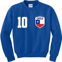 Chile Flag Shield Logo Futbol Soccer World Cup Kids Sweatshirt