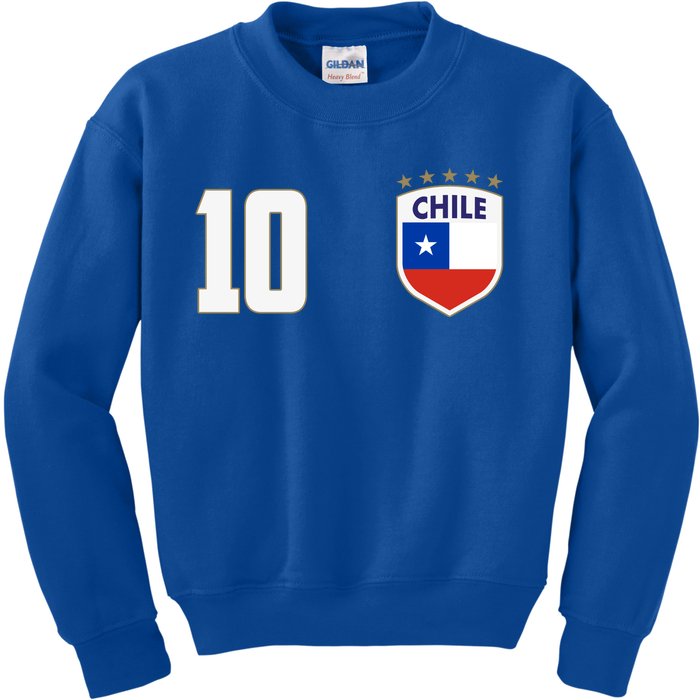 Chile Flag Shield Logo Futbol Soccer World Cup Kids Sweatshirt