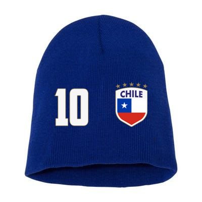 Chile Flag Shield Logo Futbol Soccer World Cup Short Acrylic Beanie