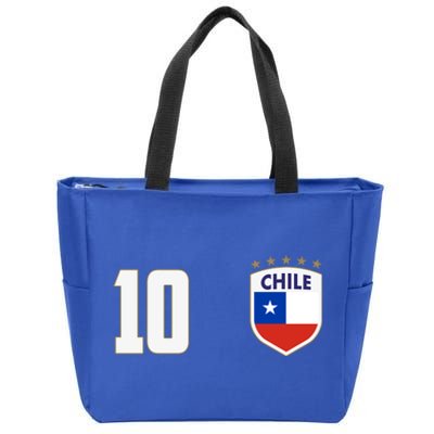 Chile Flag Shield Logo Futbol Soccer World Cup Zip Tote Bag