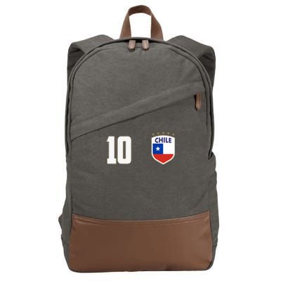 Chile Flag Shield Logo Futbol Soccer World Cup Cotton Canvas Backpack