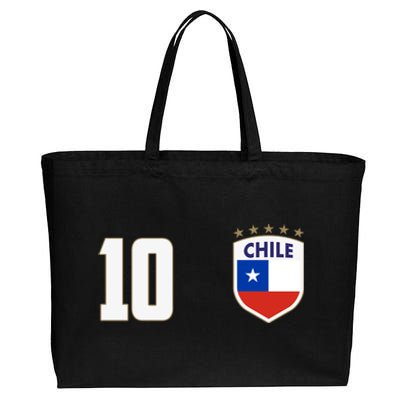 Chile Flag Shield Logo Futbol Soccer World Cup Cotton Canvas Jumbo Tote