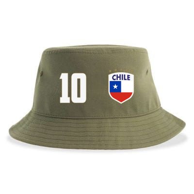 Chile Flag Shield Logo Futbol Soccer World Cup Sustainable Bucket Hat