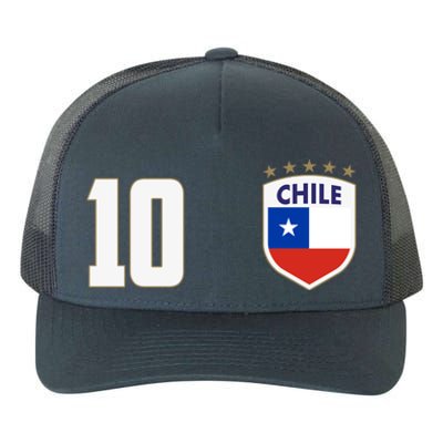 Chile Flag Shield Logo Futbol Soccer World Cup Yupoong Adult 5-Panel Trucker Hat