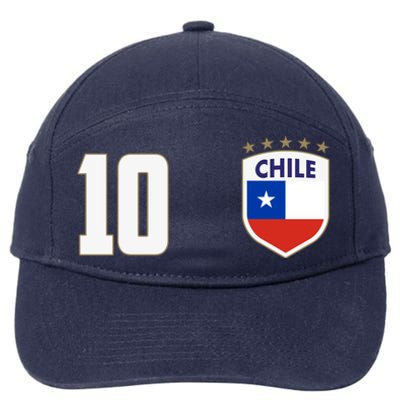 Chile Flag Shield Logo Futbol Soccer World Cup 7-Panel Snapback Hat