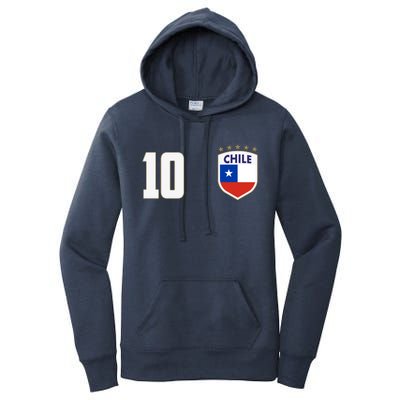 Chile Flag Shield Logo Futbol Soccer World Cup Women's Pullover Hoodie