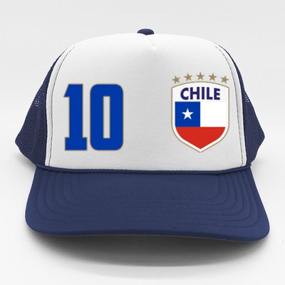 Chile Flag Shield Logo Futbol Soccer World Cup Trucker Hat