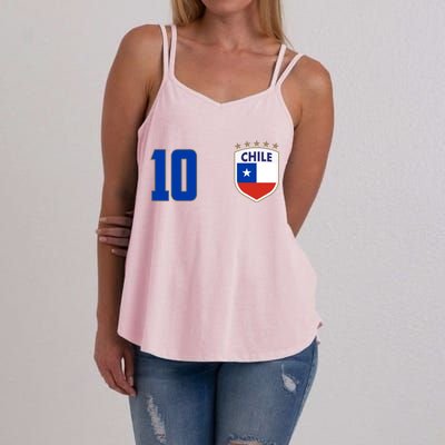 Chile Flag Shield Logo Futbol Soccer World Cup Women's Strappy Tank