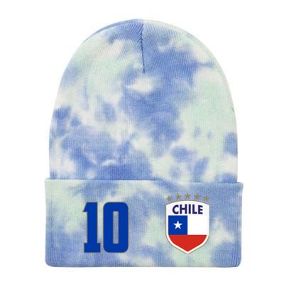 Chile Flag Shield Logo Futbol Soccer World Cup Tie Dye 12in Knit Beanie