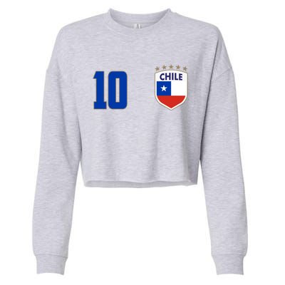 Chile Flag Shield Logo Futbol Soccer World Cup Cropped Pullover Crew