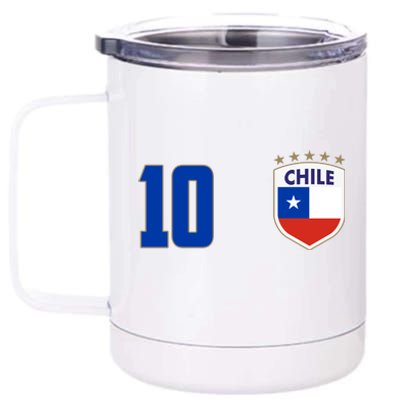 Chile Flag Shield Logo Futbol Soccer World Cup 12 oz Stainless Steel Tumbler Cup