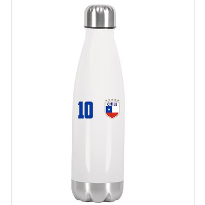 Chile Flag Shield Logo Futbol Soccer World Cup Stainless Steel Insulated Water Bottle