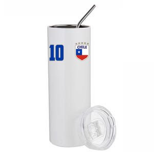 Chile Flag Shield Logo Futbol Soccer World Cup Stainless Steel Tumbler