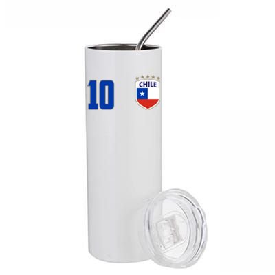 Chile Flag Shield Logo Futbol Soccer World Cup Stainless Steel Tumbler