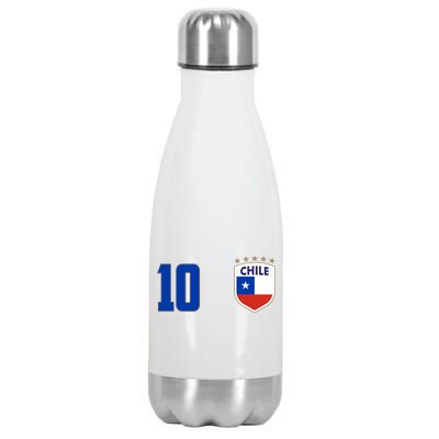 Chile Flag Shield Logo Futbol Soccer World Cup Stainless Steel Insulated Water Bottle