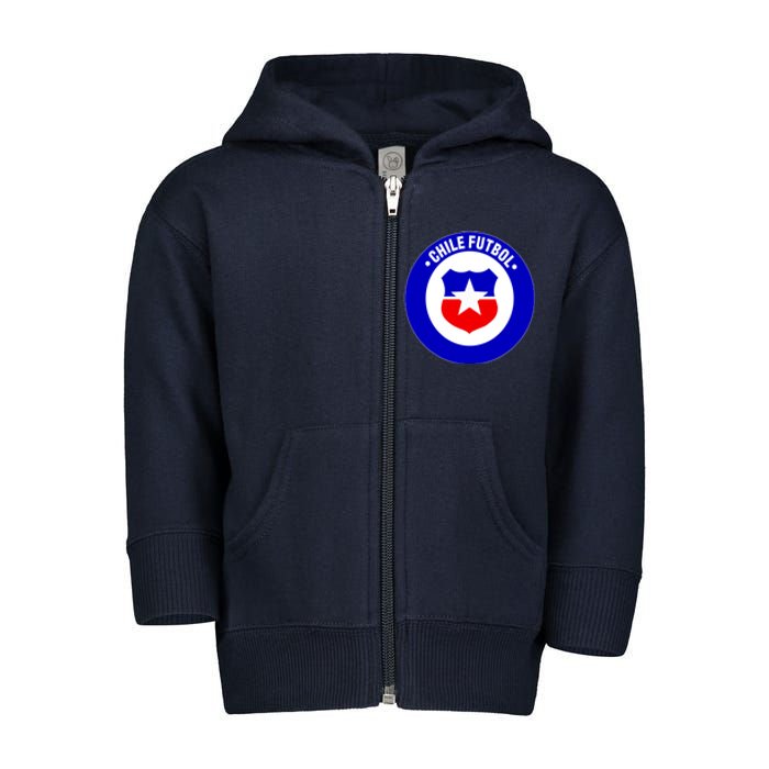 Chile Futbol Soccer Retro National Team Toddler Zip Fleece Hoodie