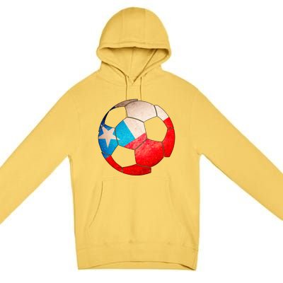 Chile Soccer Ball Flag Premium Pullover Hoodie