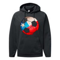 Chile Soccer Ball Flag Performance Fleece Hoodie