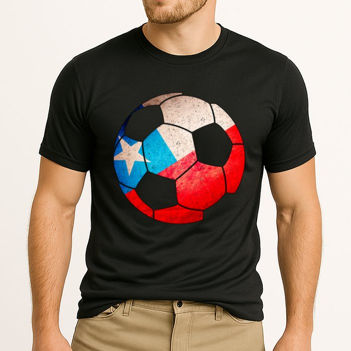 Chile Soccer Ball Flag Cooling Performance Crew T-Shirt