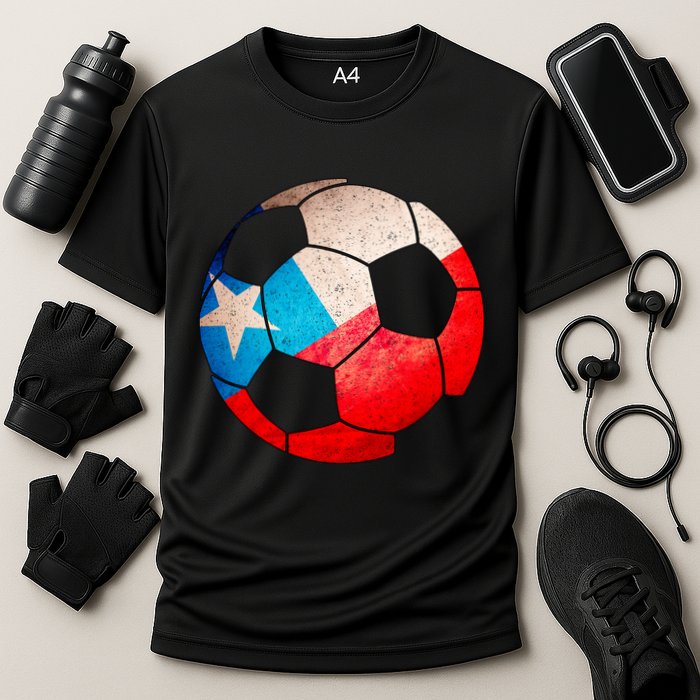 Chile Soccer Ball Flag Cooling Performance Crew T-Shirt
