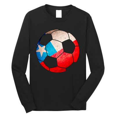 Chile Soccer Ball Flag Long Sleeve Shirt