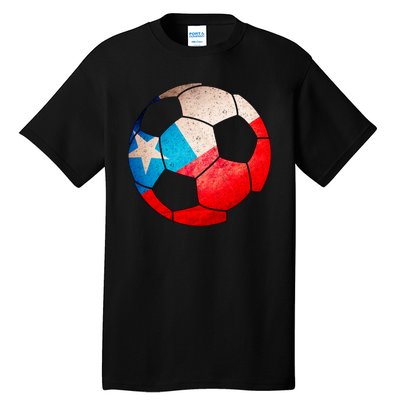 Chile Soccer Ball Flag Tall T-Shirt