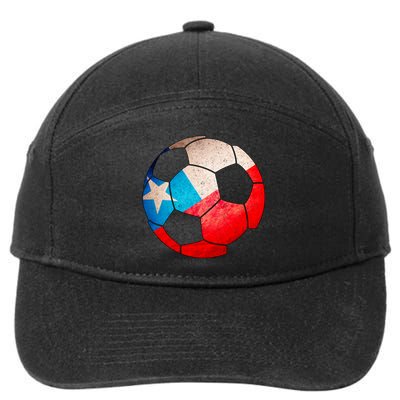 Chile Soccer Ball Flag 7-Panel Snapback Hat