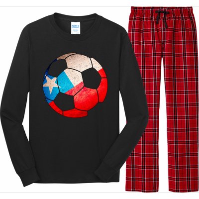 Chile Soccer Ball Flag Long Sleeve Pajama Set