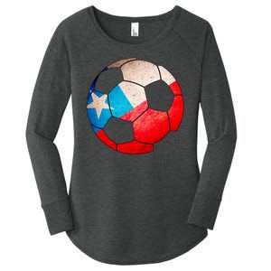 Chile Soccer Ball Flag Women's Perfect Tri Tunic Long Sleeve Shirt