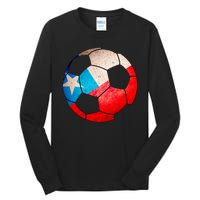 Chile Soccer Ball Flag Tall Long Sleeve T-Shirt