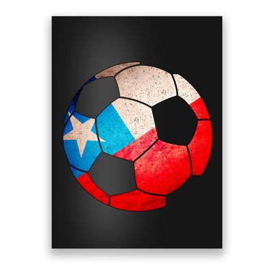 Chile Soccer Ball Flag Poster