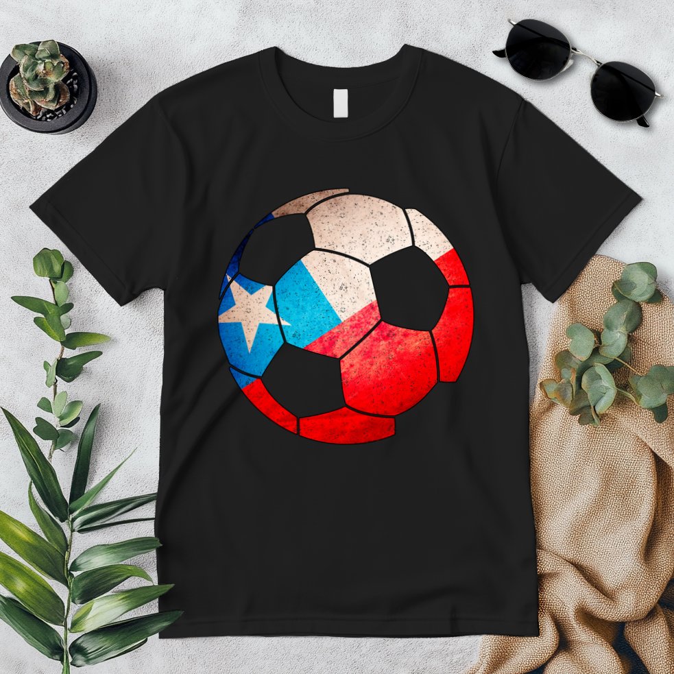 Chile Soccer Ball Flag Premium T-Shirt