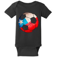 Chile Soccer Ball Flag Baby Bodysuit