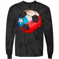 Chile Soccer Ball Flag Tie-Dye Long Sleeve Shirt