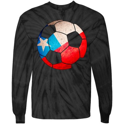 Chile Soccer Ball Flag Tie-Dye Long Sleeve Shirt