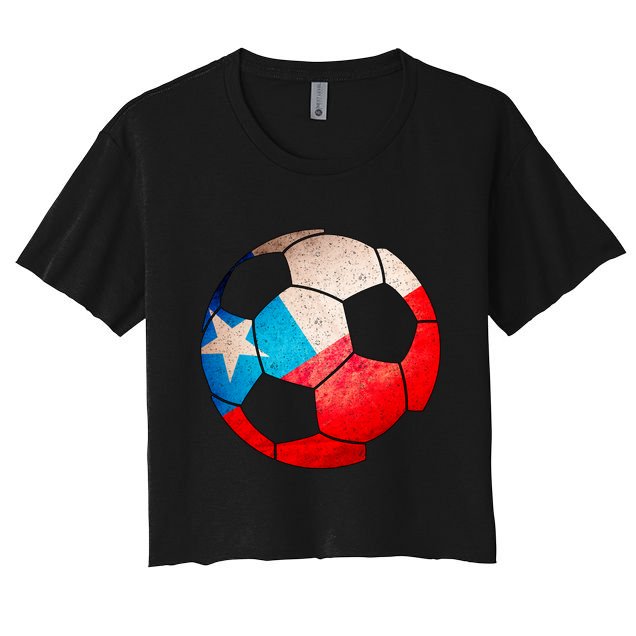 Chile Soccer Ball Flag Crop Top