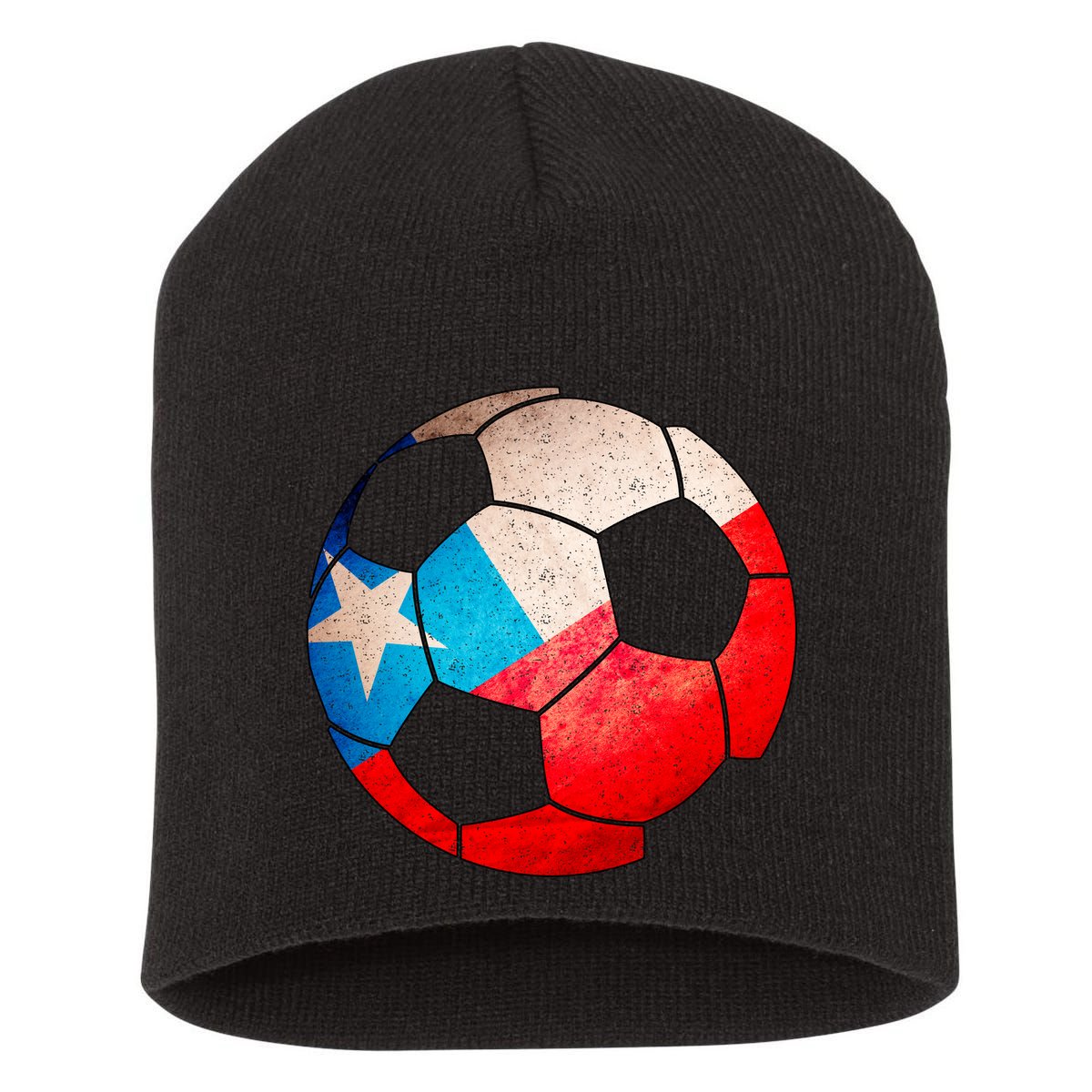 Chile Soccer Ball Flag Short Acrylic Beanie