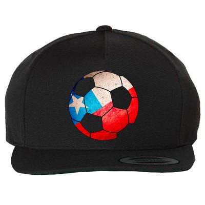 Chile Soccer Ball Flag Wool Snapback Cap